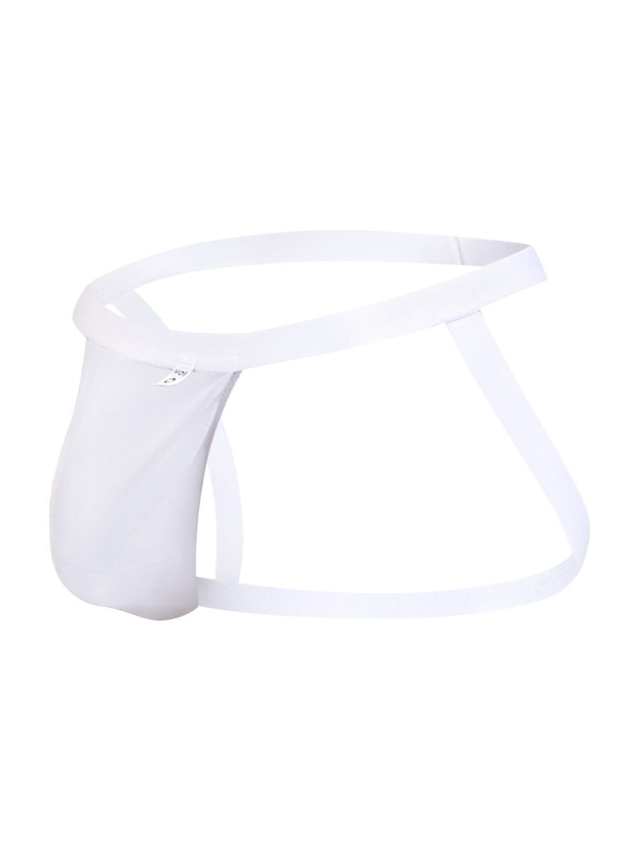 MaleBasics Men's Underwear MBL82 Sexy Jockstrap Color White Mesh