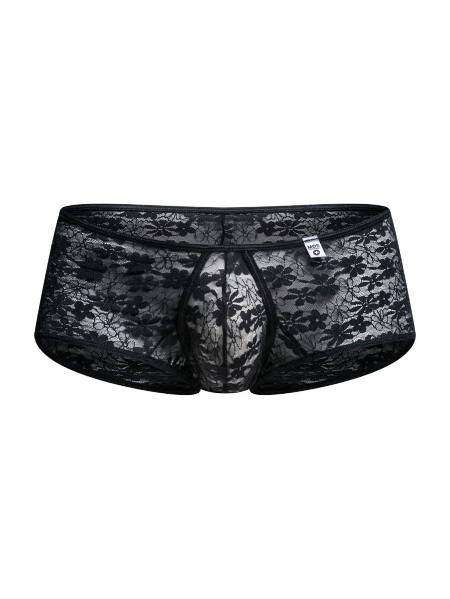 MaleBasics Men's Underwear MBL83 Loop Cheeky Trunks Color Black Lace