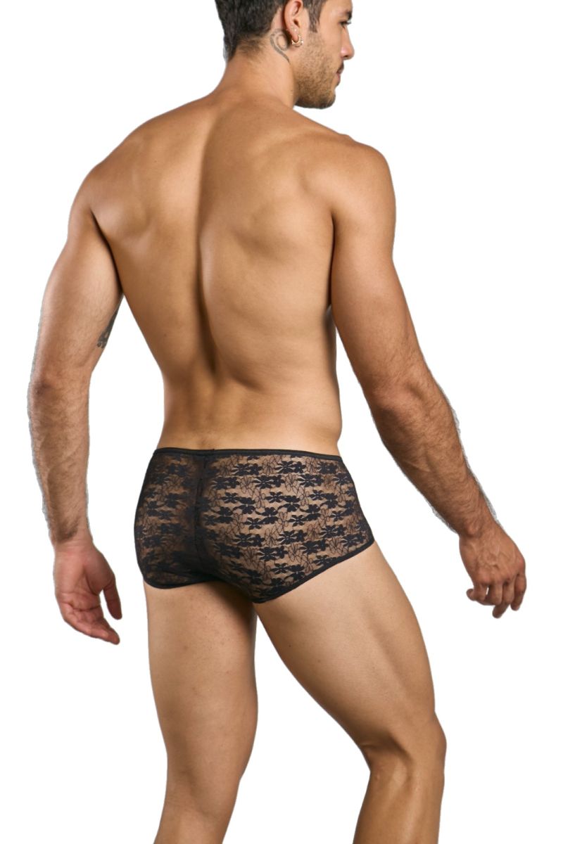 MaleBasics Men's Underwear MBL83 Loop Cheeky Trunks Color Black Lace