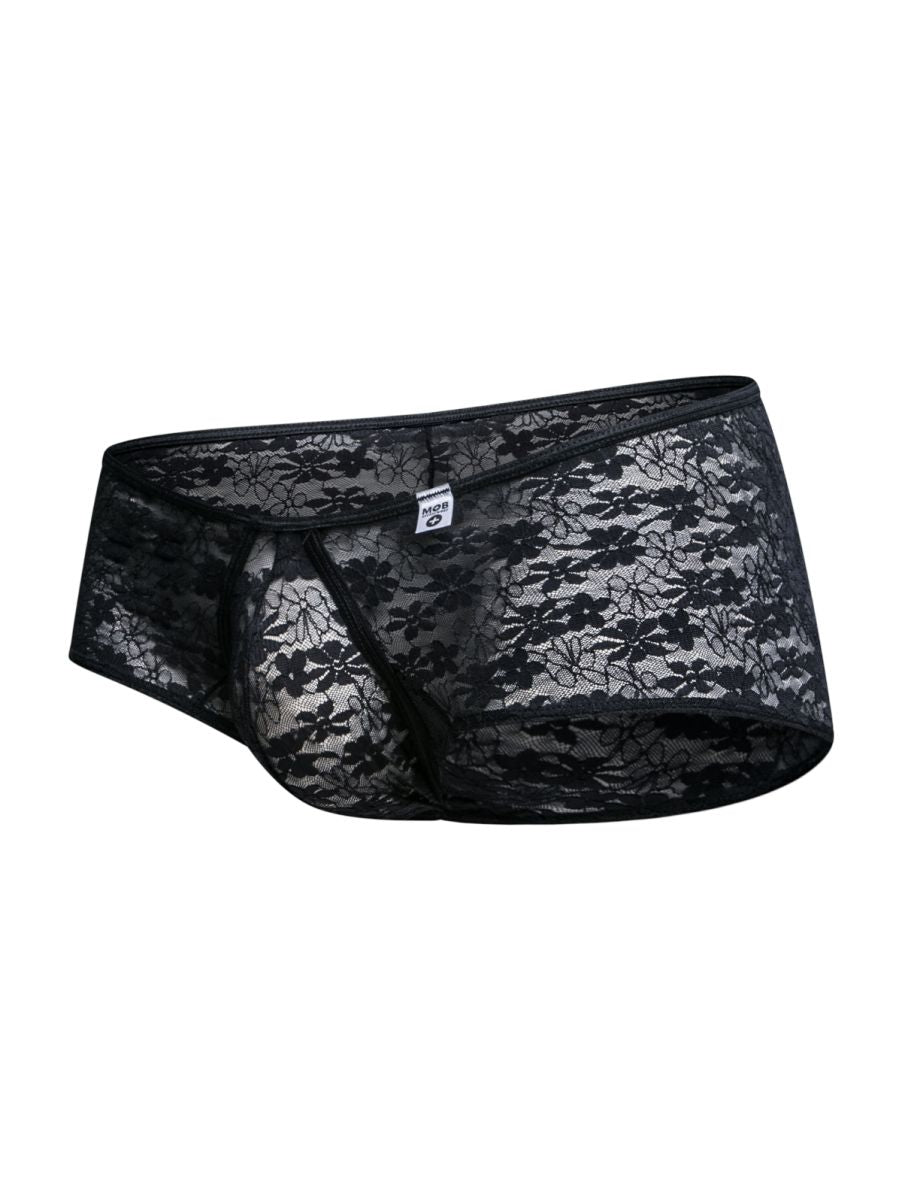 MaleBasics Men's Underwear MBL83 Loop Cheeky Trunks Color Black Lace