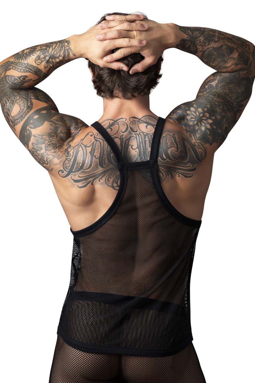 Male Power Men's Underwear 110-11C Fishnet 2 Tank Top Color Black