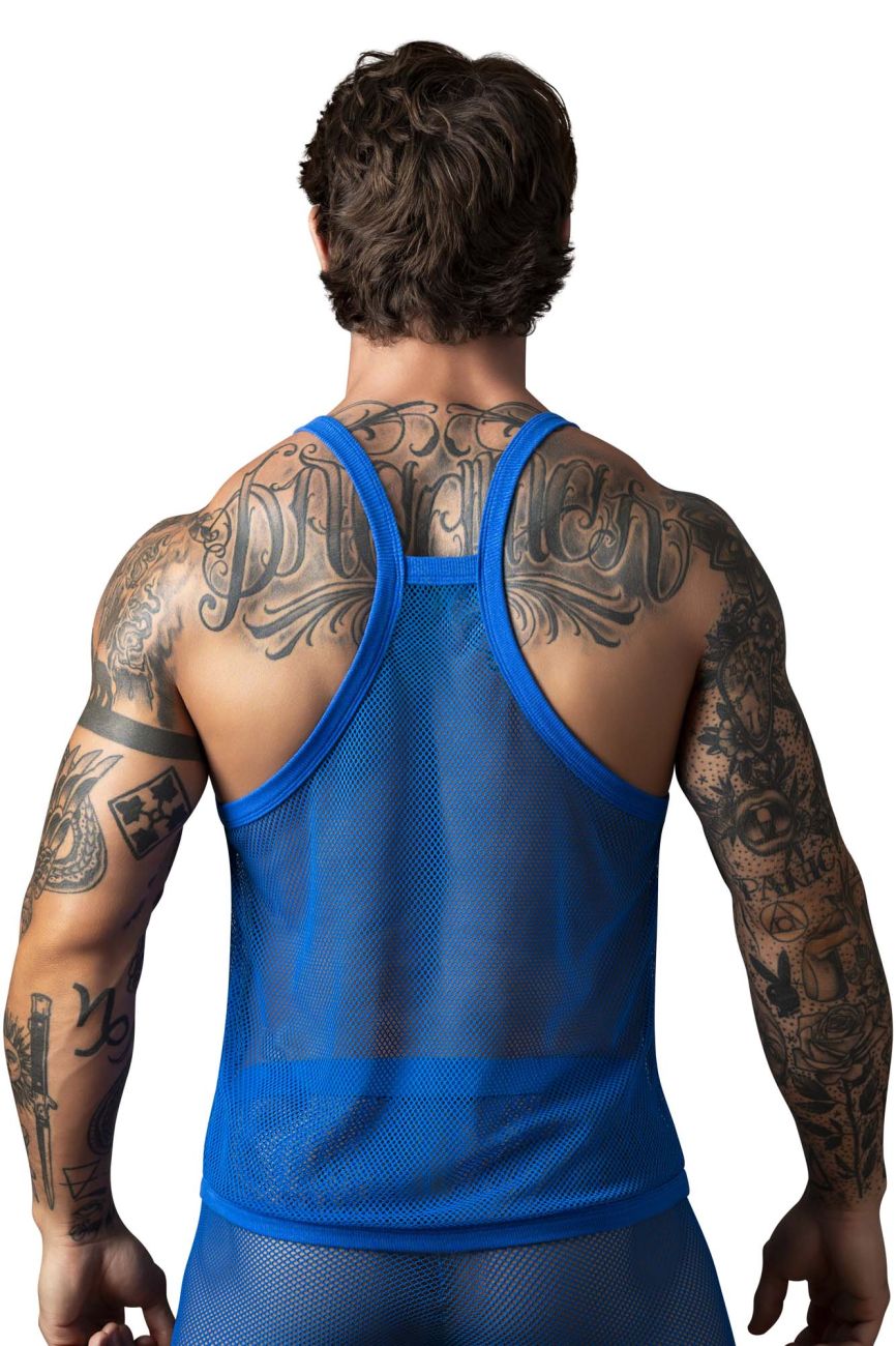 Male Power Men's Underwear 110-11C Fishnet 2 Tank Top Color Royal