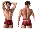 Male Power Men's Underwear 126-289 Lucifer Cut Out Short Color Burgundy