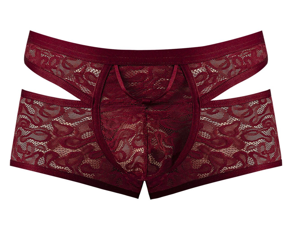 Male Power Men's Underwear 126-289 Lucifer Cut Out Short Color Burgundy