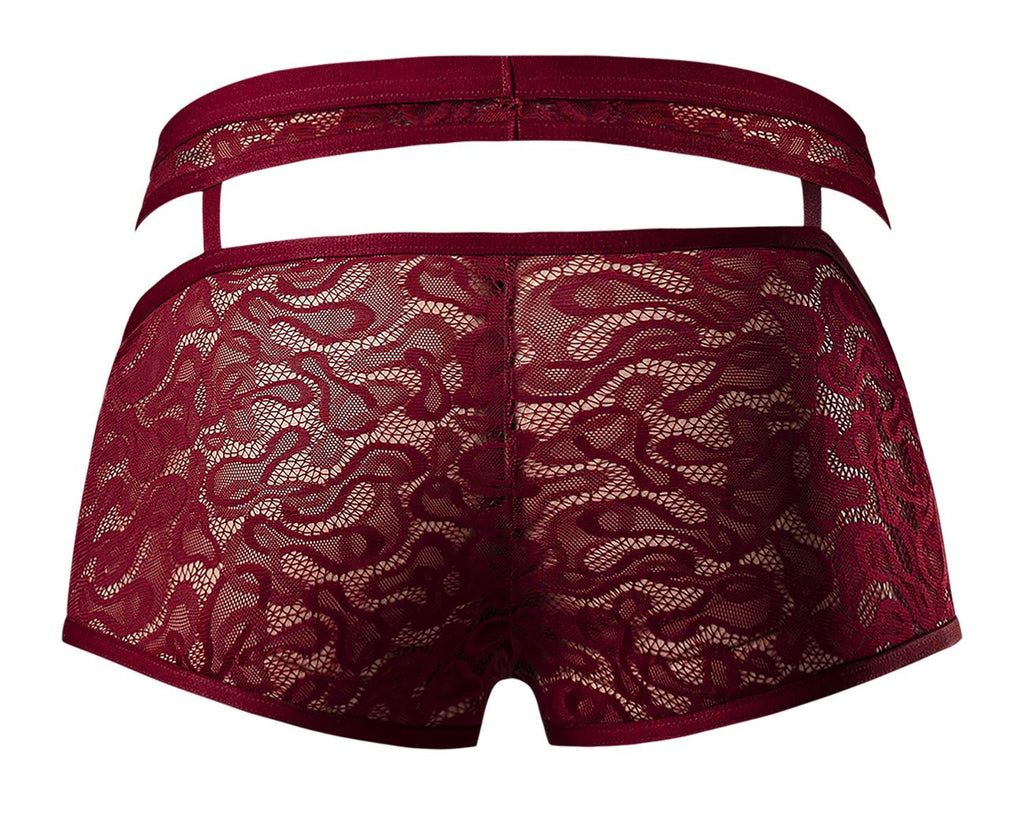 Male Power Men's Underwear 126-289 Lucifer Cut Out Short Color Burgundy