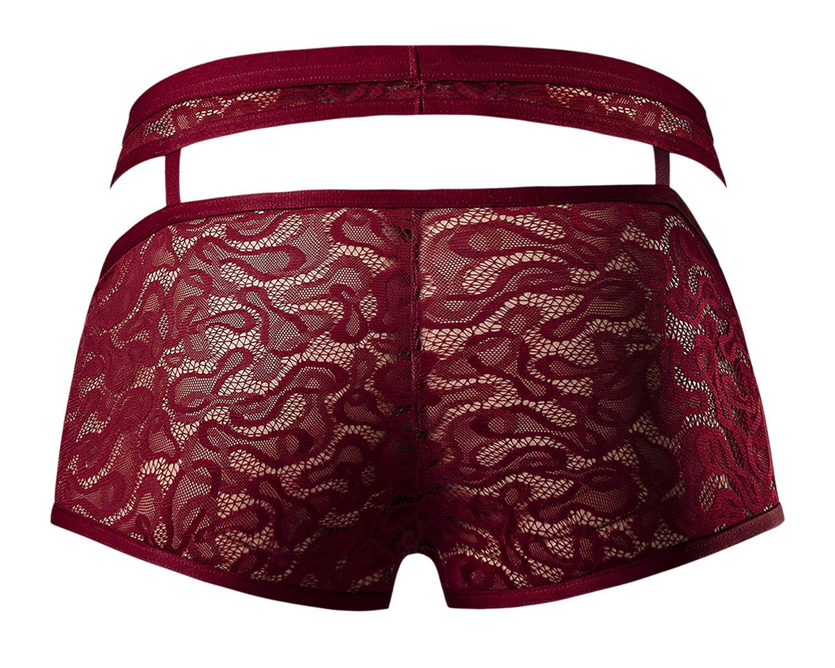 Male Power Men's Underwear 126-289 Lucifer Cut Out Short Color Burgundy