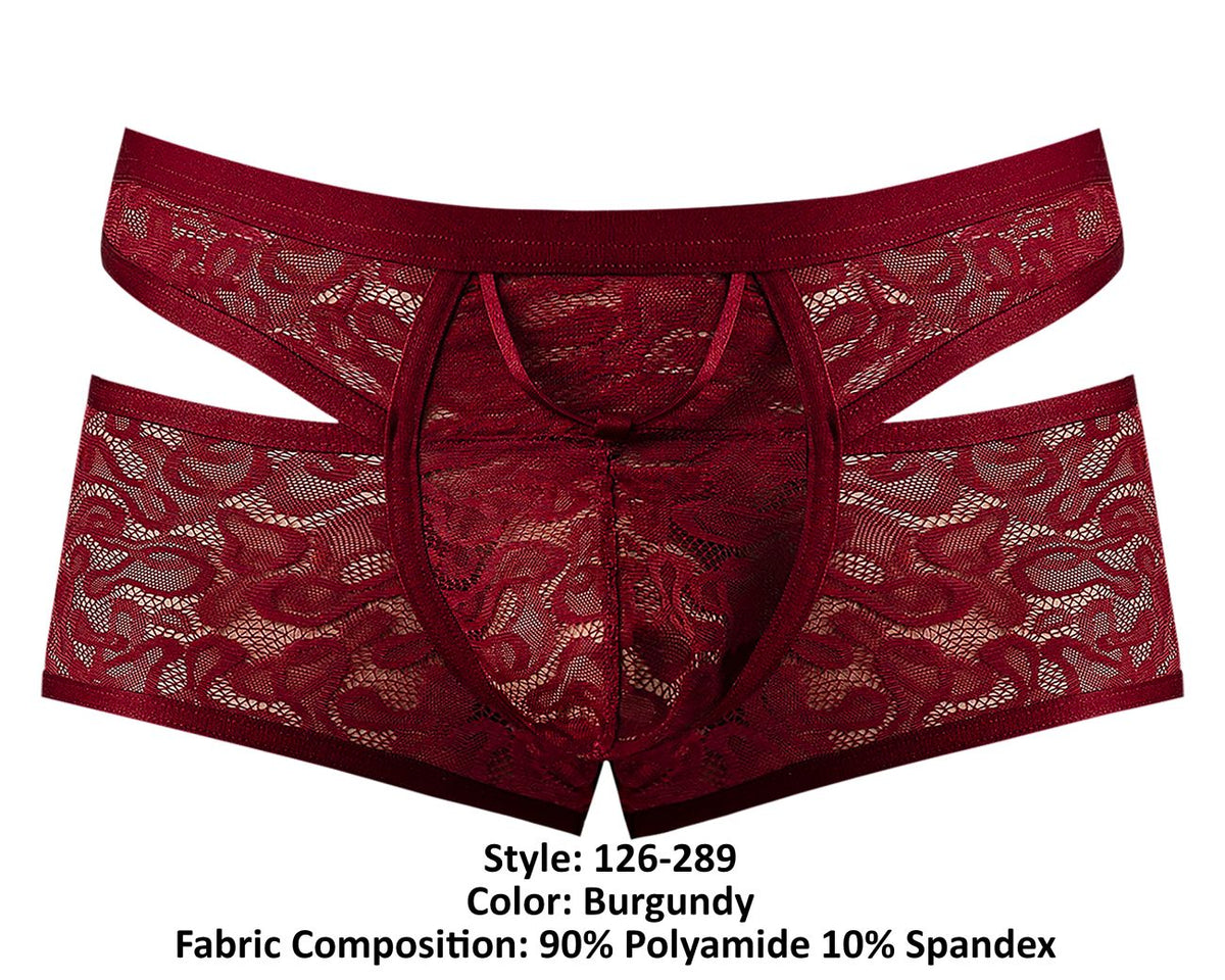 Male Power Men's Underwear 126-289 Lucifer Cut Out Short Color Burgundy