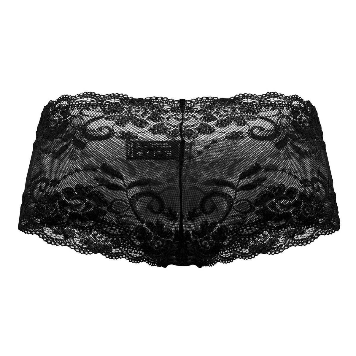 Male Power Men's Underwear 127-280 Sassy Lace Mini Short Sheer Pouch Color Black