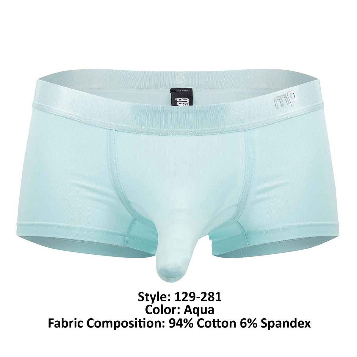 Male Power Men's Underwear 129-281 Easy Breezy Mini Short with Sleeve Color Aqua