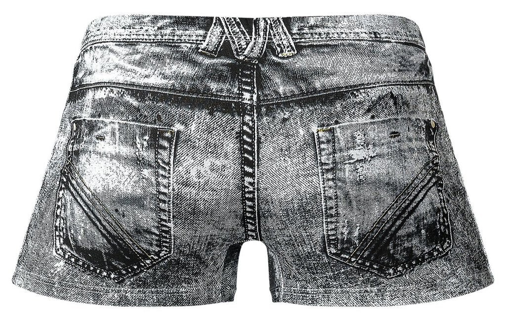 Male Power Men's Underwear 145-286 Dirty Denim Mini Short Color Denim Print
