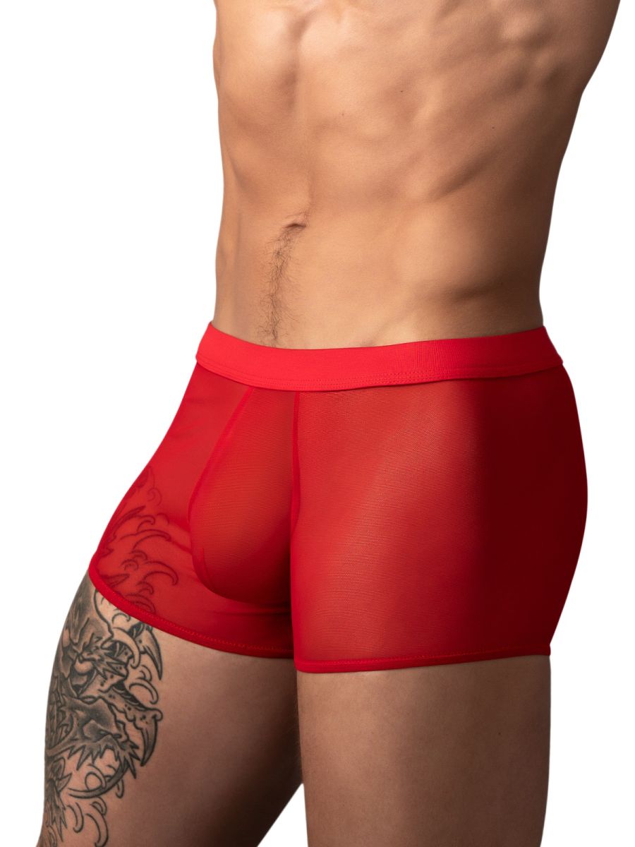 Male Power Men's Underwear 145-307 Mesh 2 Mini Short Trunks Color Red