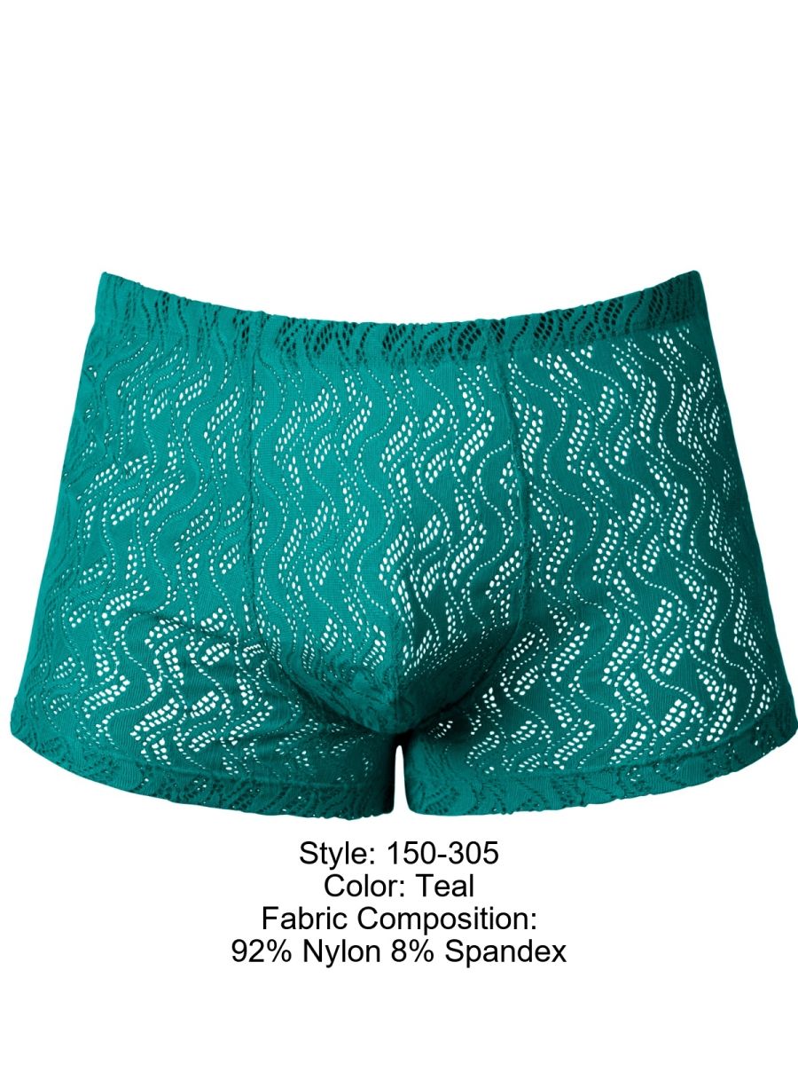 Male Power Men's Underwear 150-305 Ripple Pouch Short Trunks Color Teal