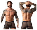 Male Power Men's Underwear 152-11C Fishnet 2 Pouch Short Color Black