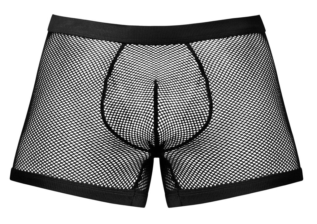 Male Power Men's Underwear 152-11C Fishnet 2 Pouch Short Color Black