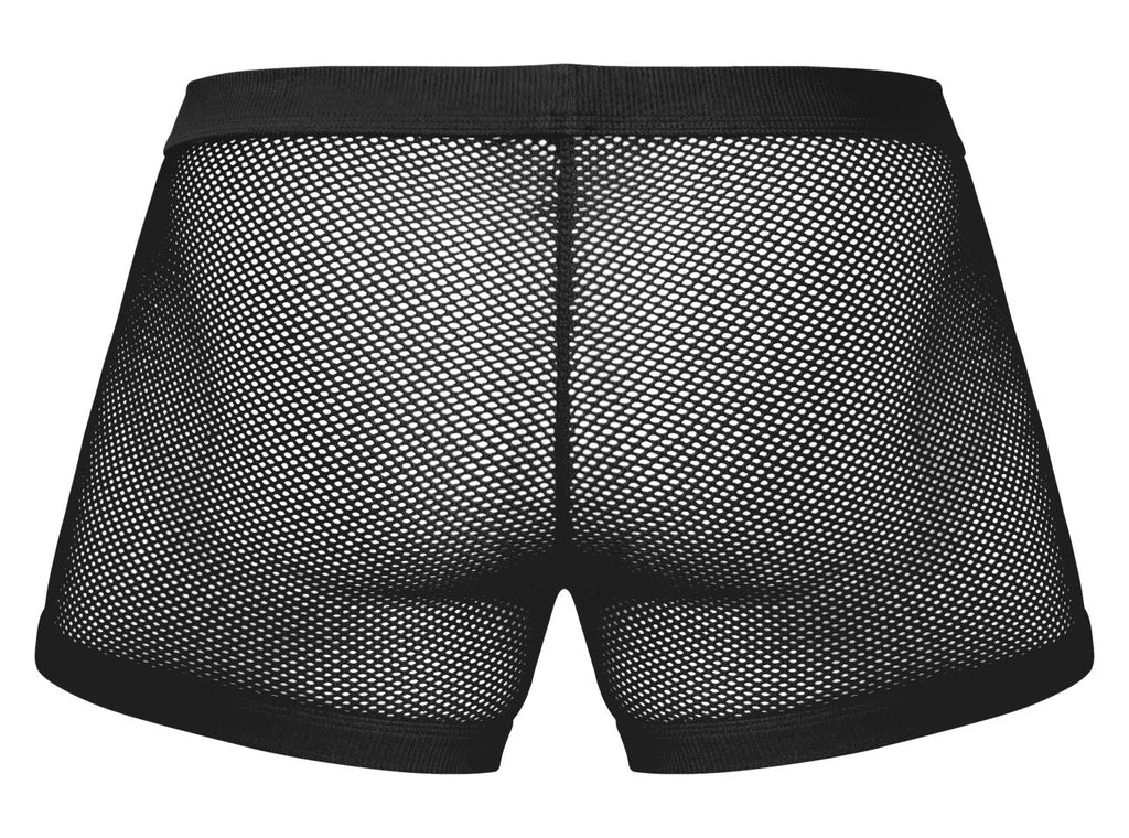 Male Power Men's Underwear 152-11C Fishnet 2 Pouch Short Color Black
