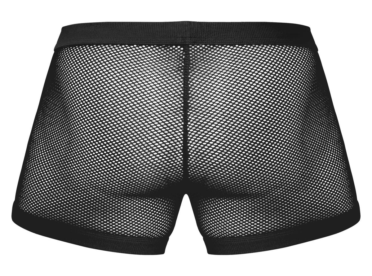 Male Power Men's Underwear 152-11C Fishnet 2 Pouch Short Color Black