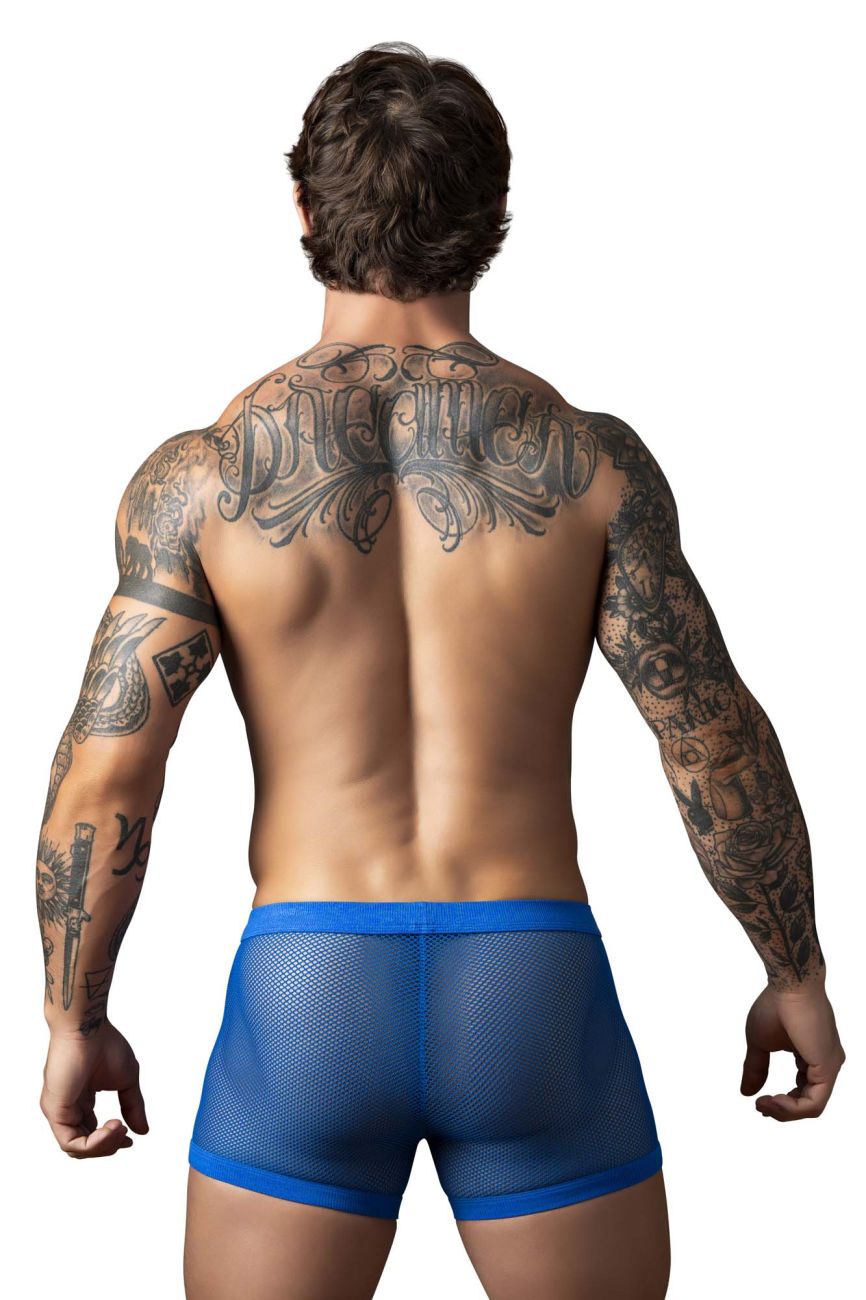 Male Power Men's Underwear 152-11C Fishnet 2 Pouch Short Color Royal