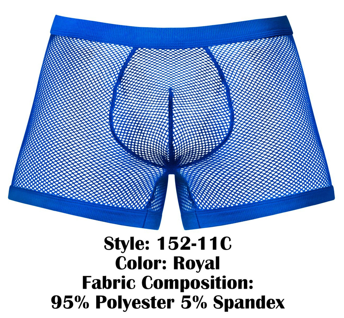 Male Power Men's Underwear 152-11C Fishnet 2 Pouch Short Color Royal