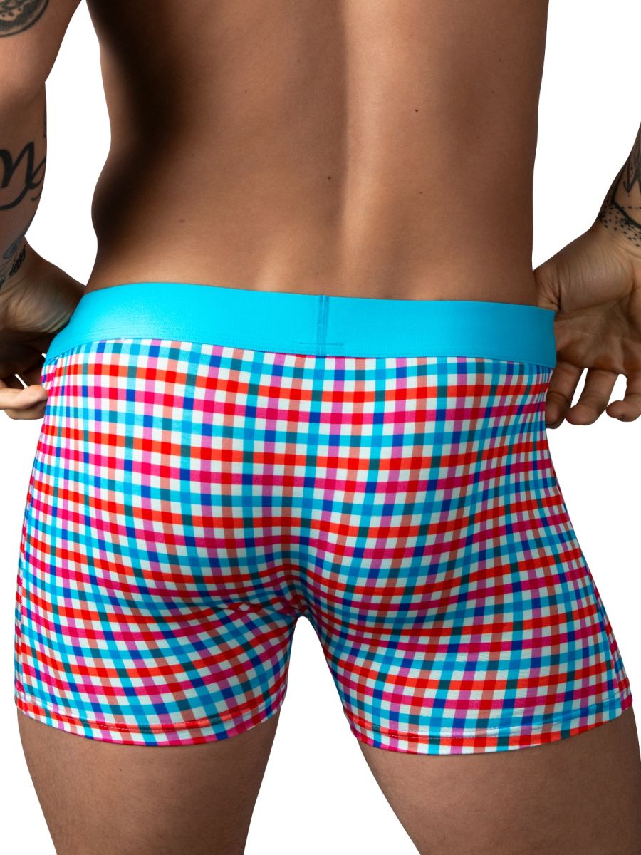 Male Power Men's Underwear 160-306 So Comfy Gingham Boxer Brief in Gingham Print Color Gingham Print