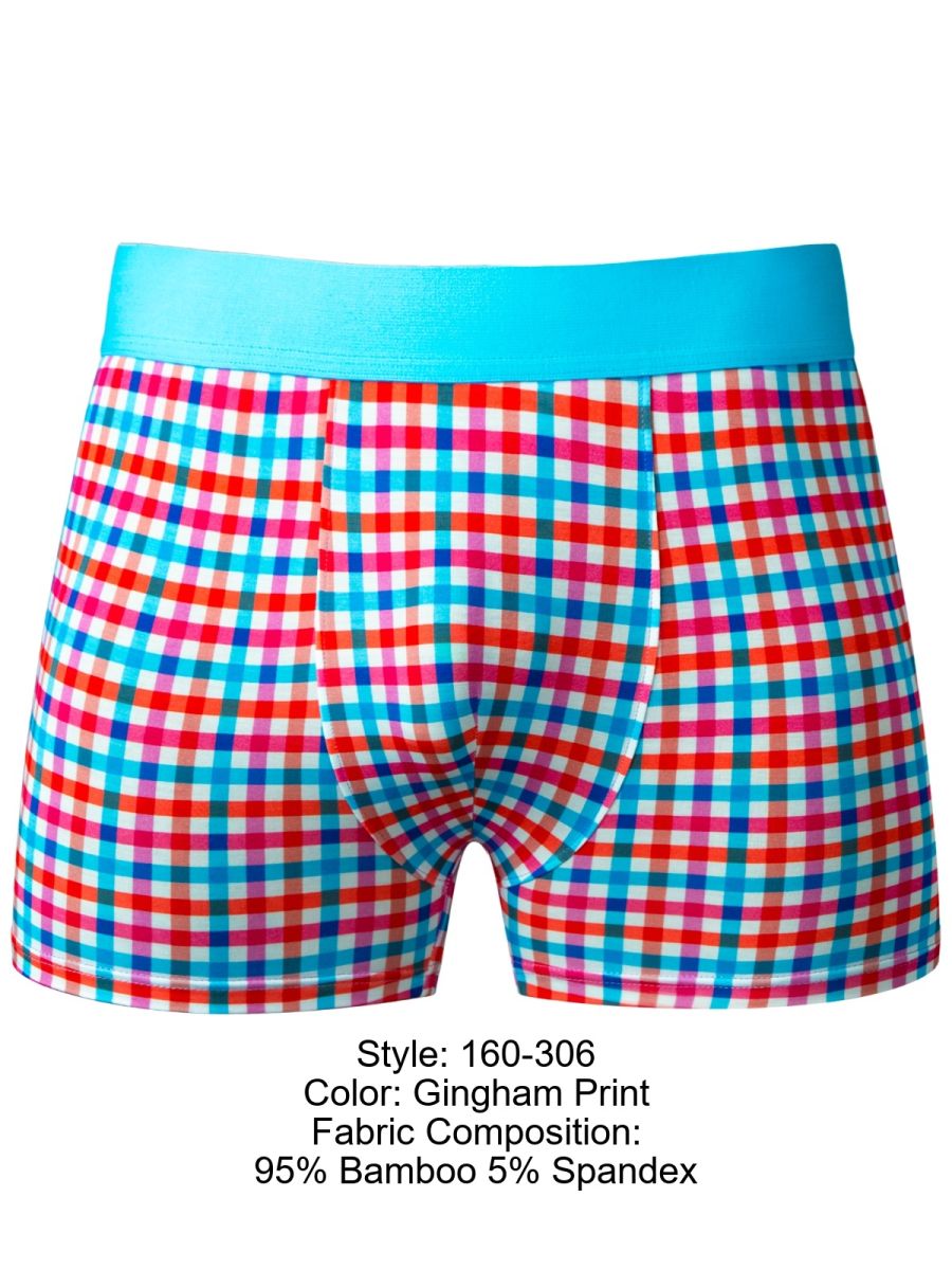 Male Power Men's Underwear 160-306 So Comfy Gingham Boxer Brief in Gingham Print Color Gingham Print
