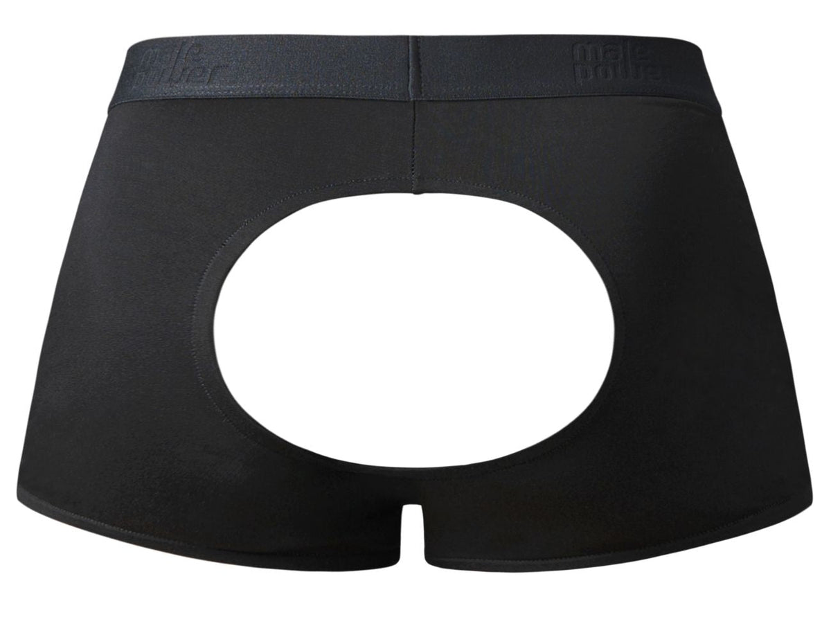 Male Power Men's Underwear 162-304 Open Ended Moonshine Short Open Front Elastic Cock Ring Color Black