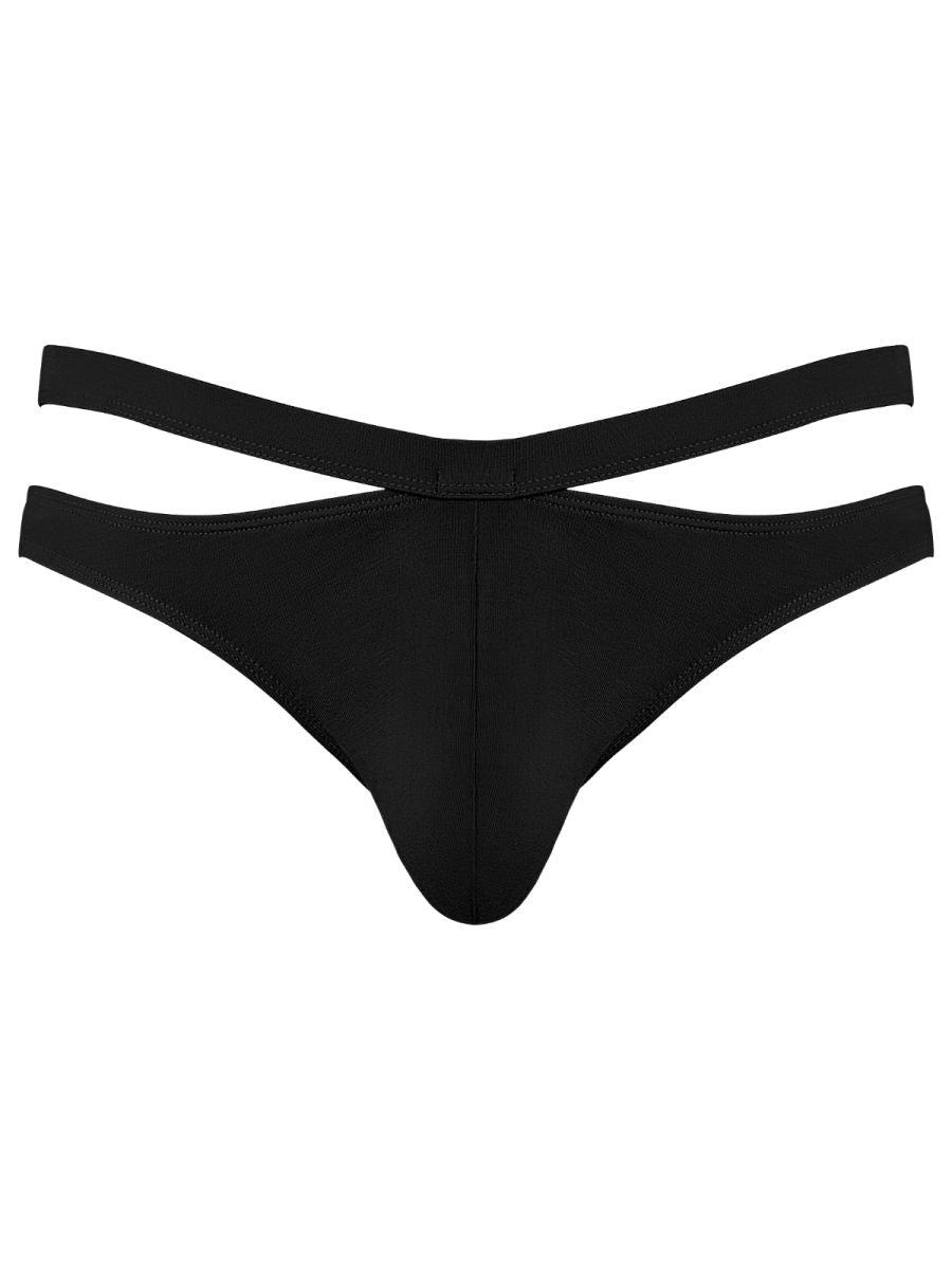 Male Power Men's Underwear 237-308 Eco Cozy Cutout Thong Color Black