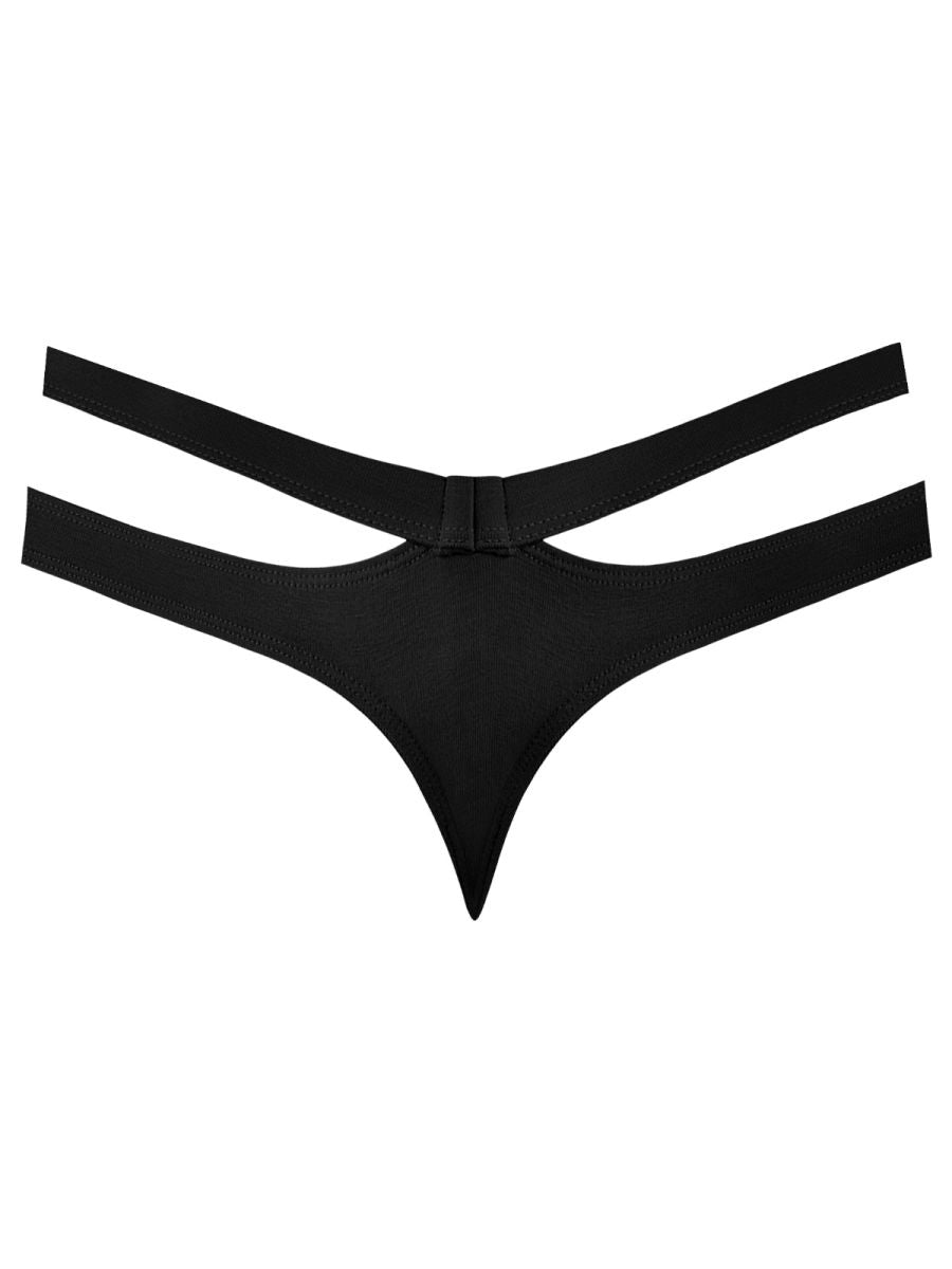 Male Power Men's Underwear 237-308 Eco Cozy Cutout Thong Color Black