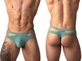Male Power Men's Underwear 237-308 Eco Cozy Cutout Thong Color Green