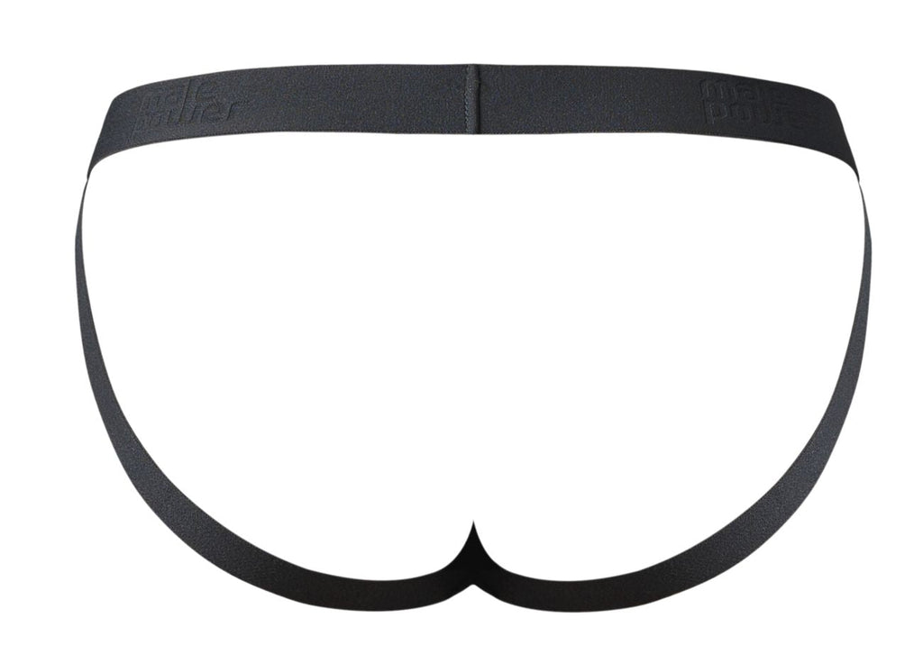 Male Power Men's Underwear 348-304 Open Ended Jock Open Front Elastic Cock Ring Color Black
