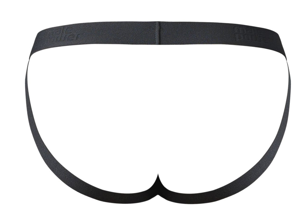Male Power Men's Underwear 348-304 Open Ended Jock Open Front Elastic Cock Ring Color Black