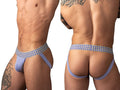 Male Power Men's Underwear 350-306 So Comfy Gingham Jockstrap in Purple Color Purple
