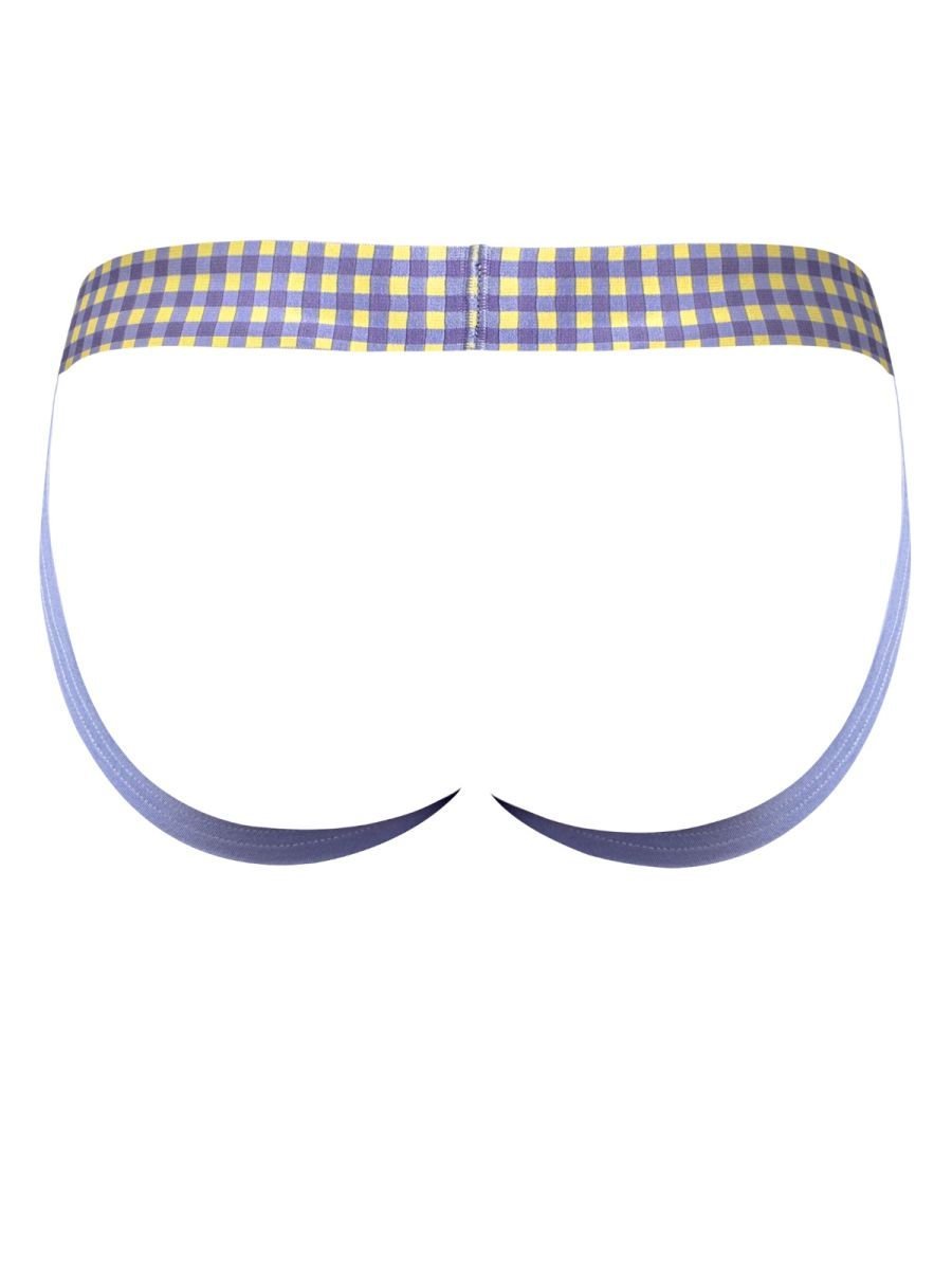 Male Power Men's Underwear 350-306 So Comfy Gingham Jockstrap in Purple Color Purple