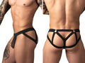 Male Power Men's Underwear 352-307 Mesh 2 Strappy Ring Jockstrap Color Black