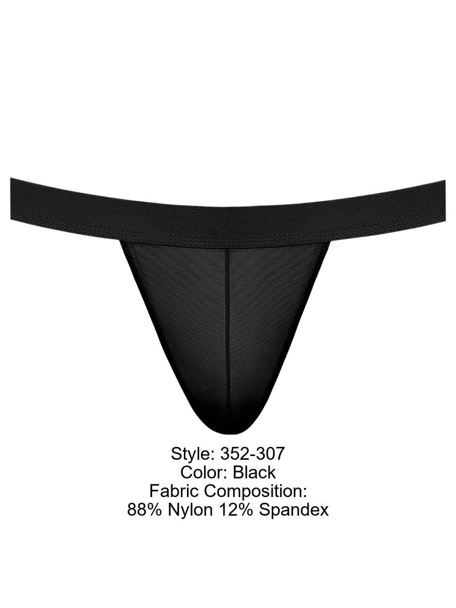 Male Power Men's Underwear 352-307 Mesh 2 Strappy Ring Jockstrap Color Black
