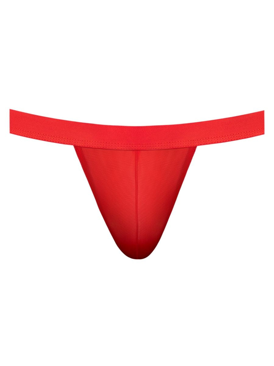 Male Power Men's Underwear 352-307 Mesh 2 Strappy Ring Jockstrap Color Red