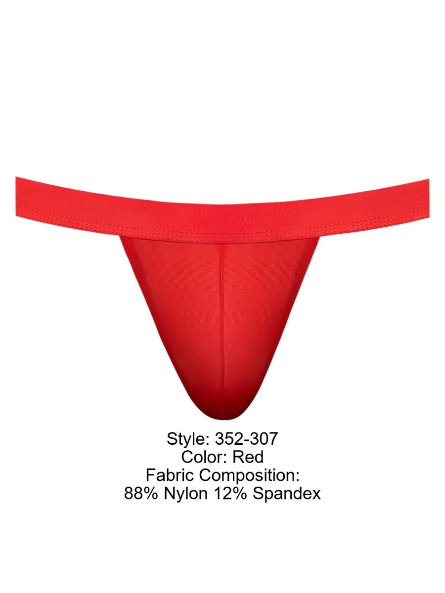 Male Power Men's Underwear 352-307 Mesh 2 Strappy Ring Jockstrap Color Red