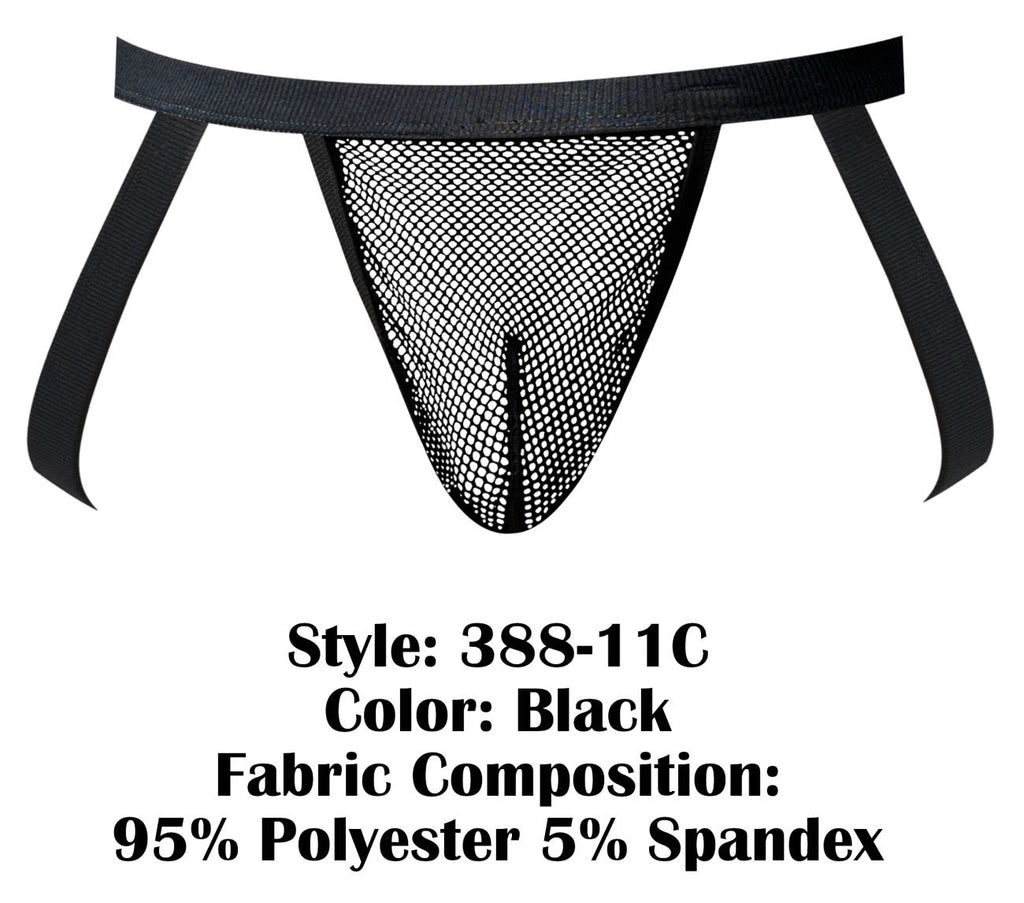 Male Power Men's Underwear 388-11C Fishnet 2 Jockstrap Color Black