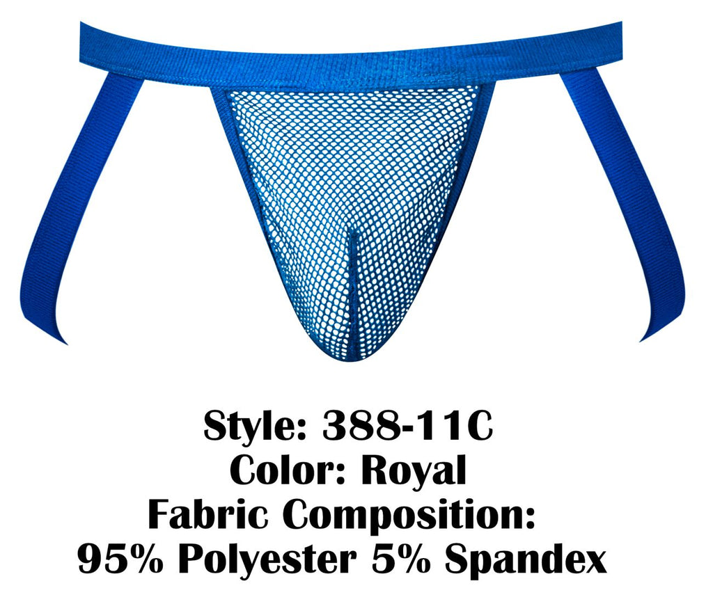 Male Power Men's Underwear 388-11C Fishnet 2 Jockstrap Color Royal