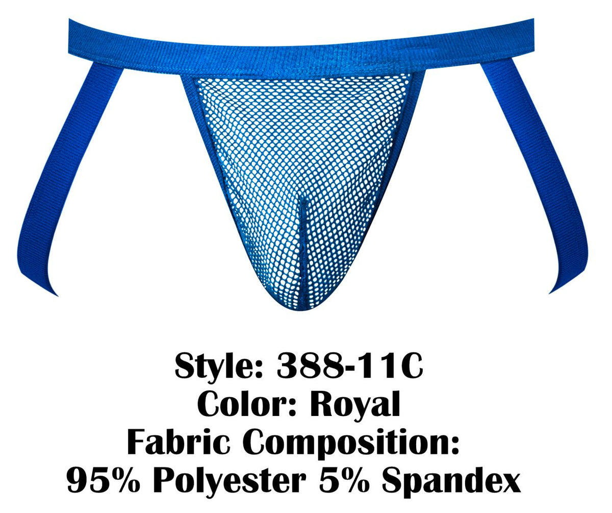 Male Power Men's Underwear 388-11C Fishnet 2 Jockstrap Color Royal