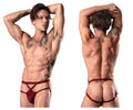 Male Power Men's Underwear 394-289 Lucifer Strappy Jock Color Burgundy