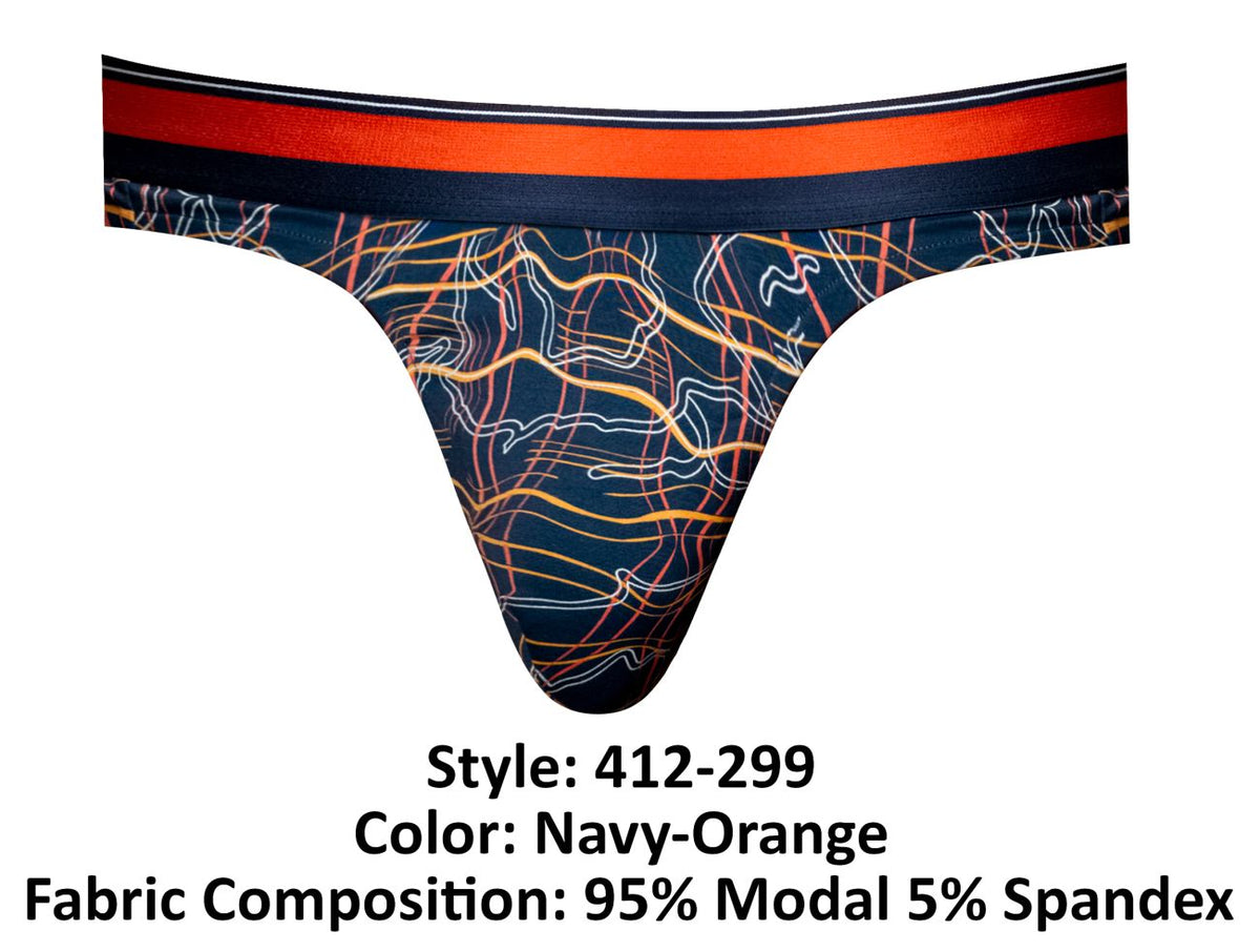 Male Power Men's Underwear 412-299 Soo Cumfy Thongs Color Navy