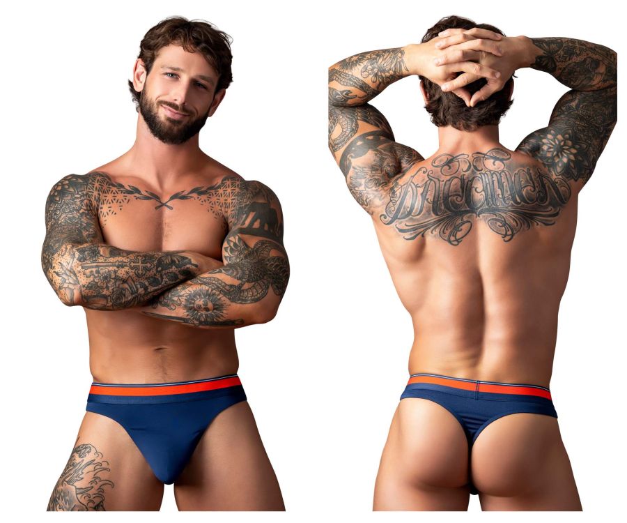 Male Power Men's Underwear 412-299 Soo Cumfy Thongs Color Navy