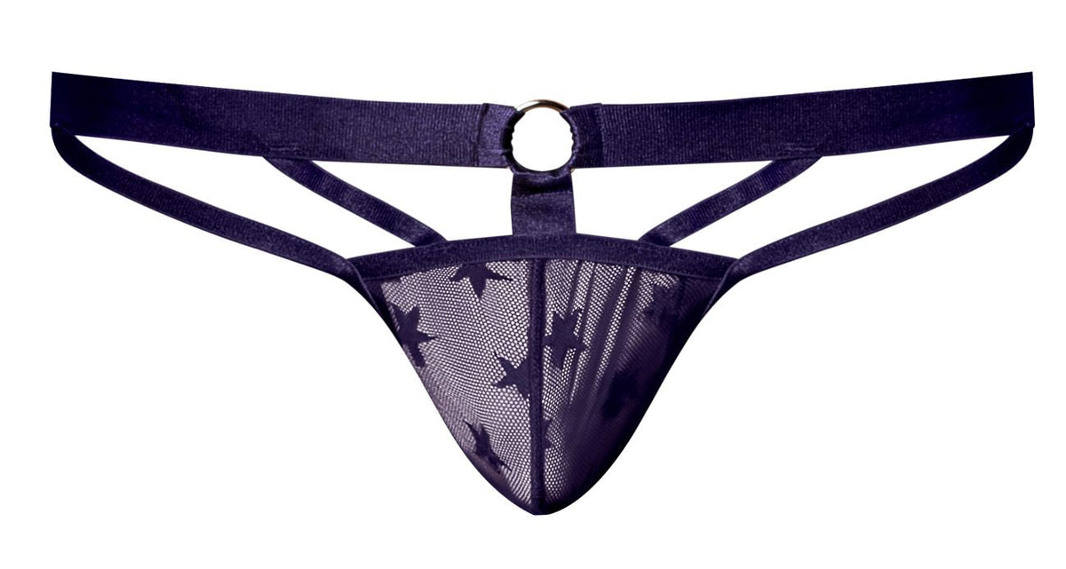 Male Power Men's Underwear 416-291 Love Star Thong with Ring Color Purple
