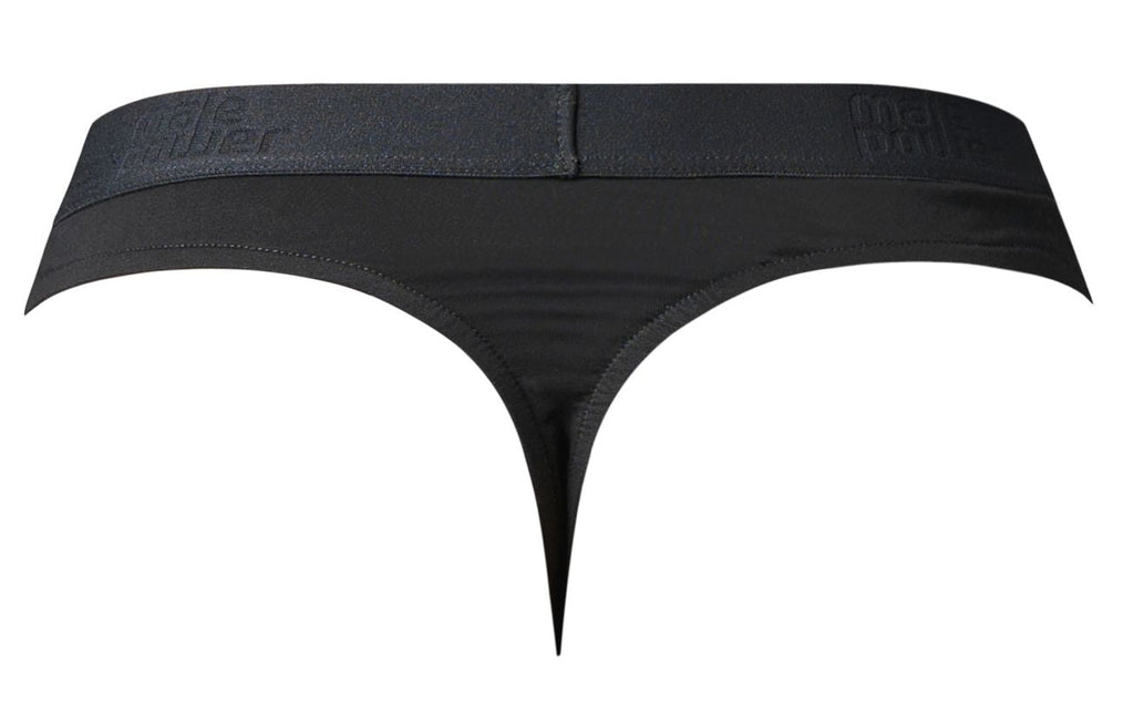Male Power Men's Underwear 417-304 Open Ended Thong Open Front Elastic Cock Ring Color Black