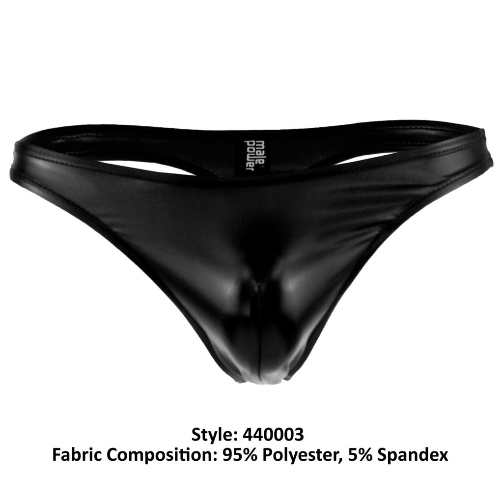 Male Power Men's Underwear 440003 Liquid Onyx Classic Thong Color Black