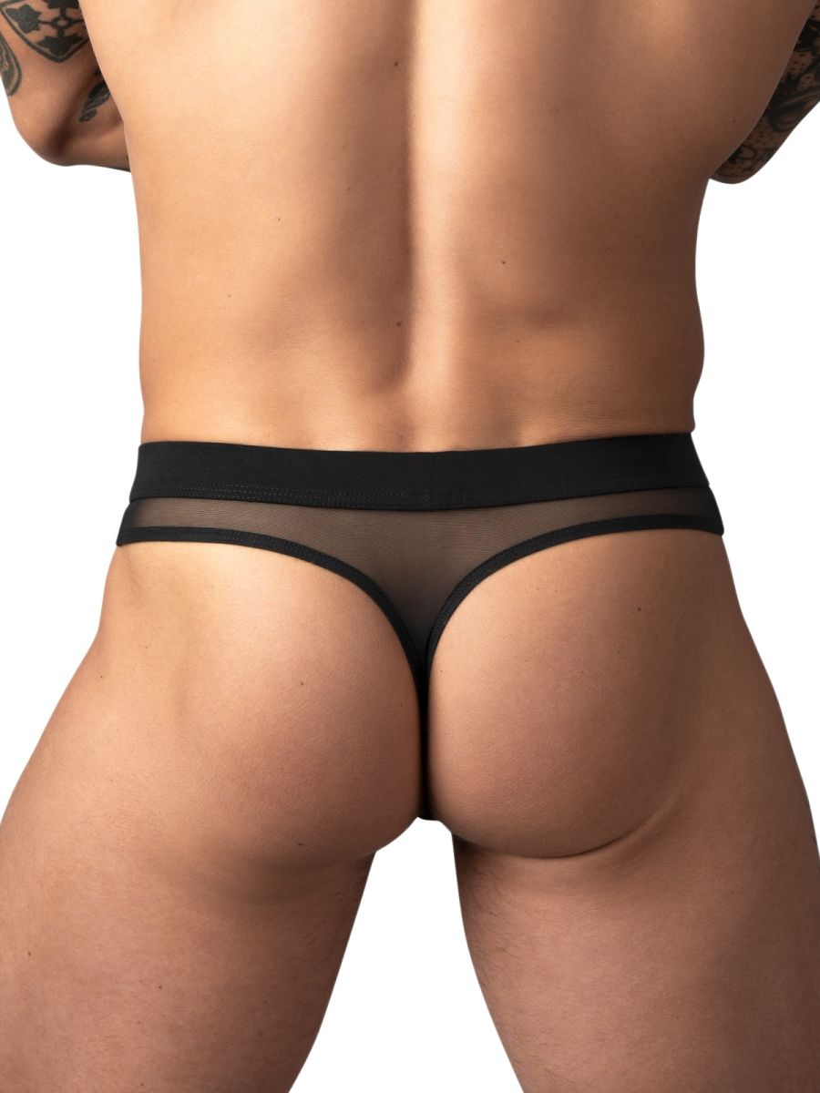 Male Power Men's Underwear 442-307 Mesh 2 Bong Thong Color Black