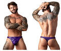 Male Power Men's Underwear 447-302 Eggplant Crossover Thong Color Plum