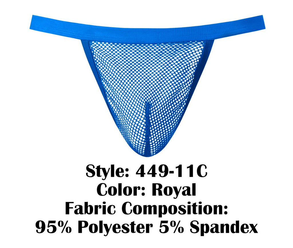 Male Power Men's Underwear 449-11C Fishnet 2 G-String Color Royal