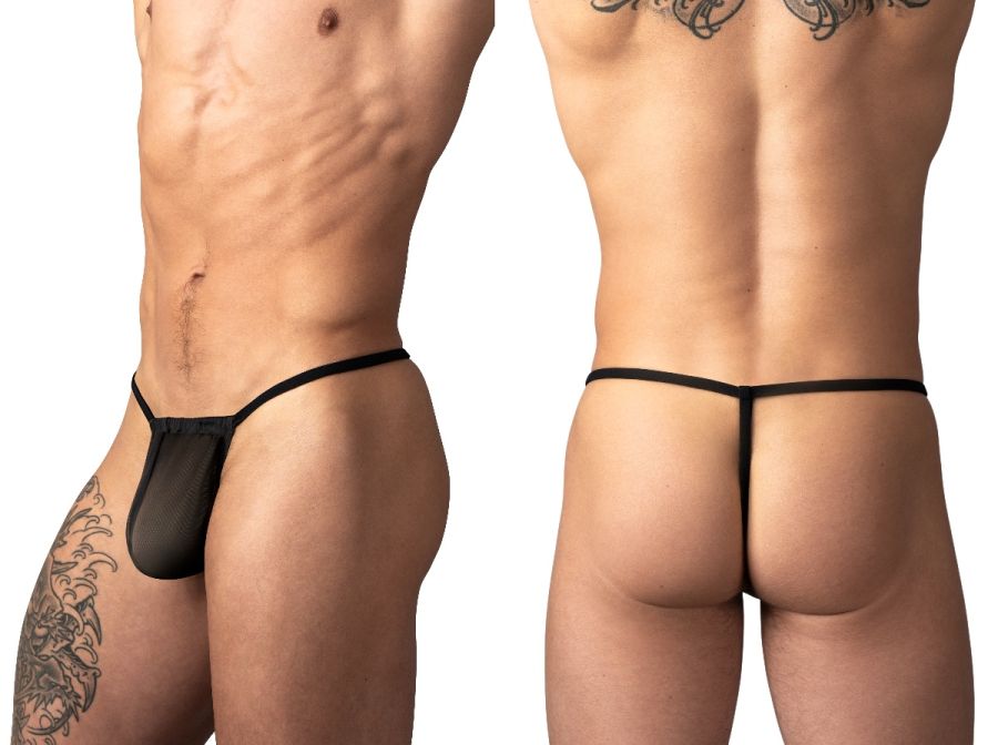Male Power Men's Underwear 450-307 Mesh 2 G-String Color Black