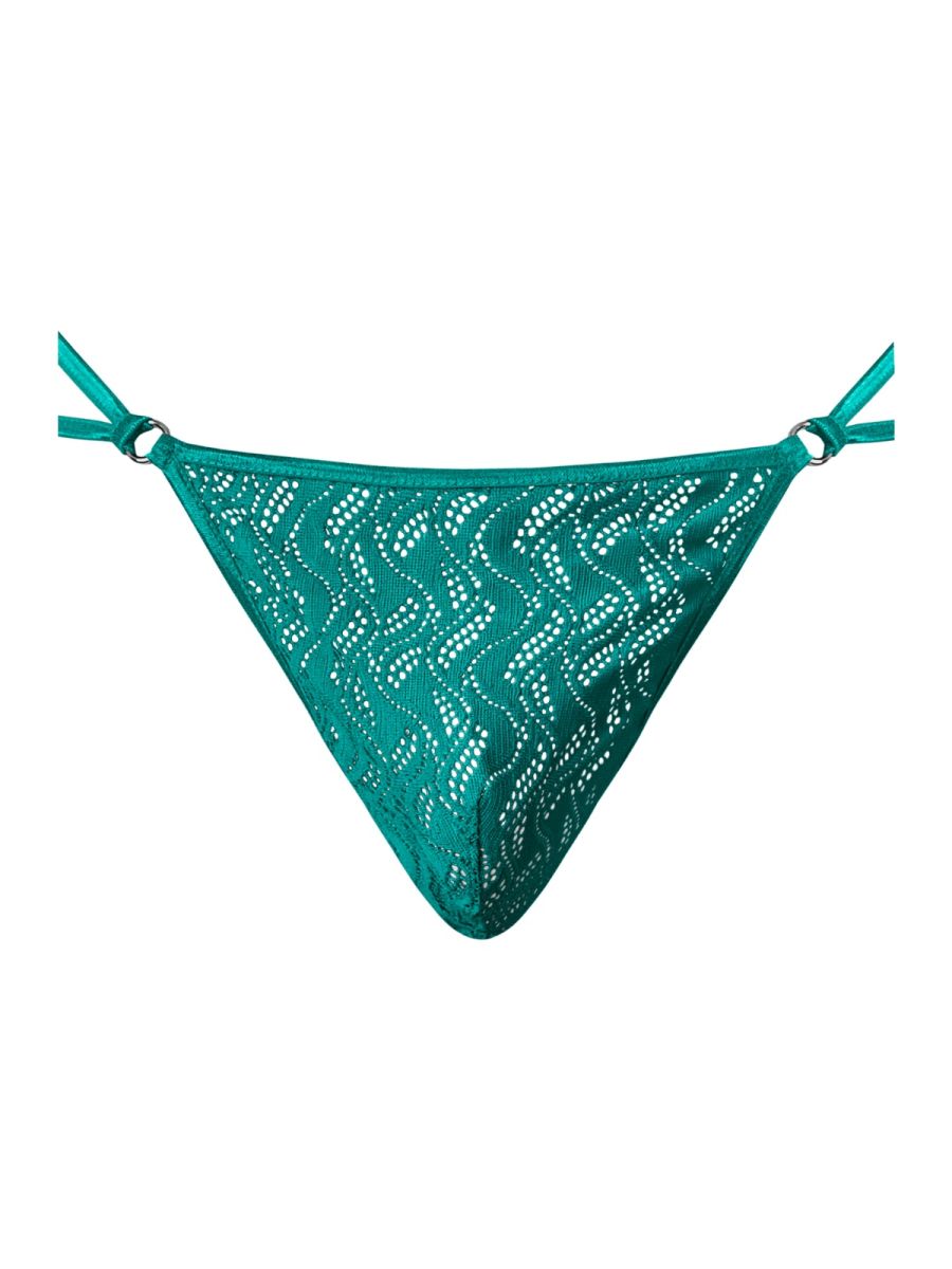 Male Power Men's Underwear 456-305 Ripple Micro V-String Thong Color Teal
